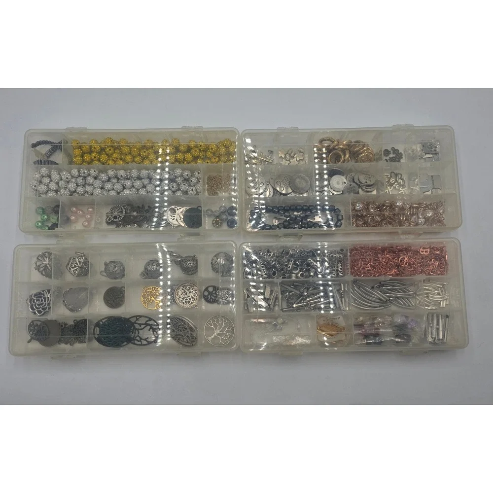 Jewelry Making Supply Lot of 900pc Beads Charms Findings Tree of Life Rhinestone
